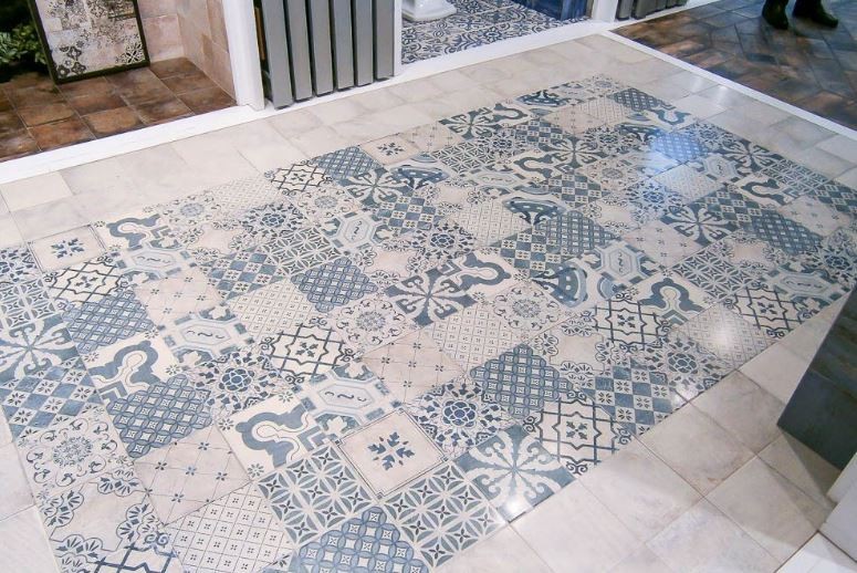 Płytki łazienkowe wrzoryste niebieske prowans Milano Decor Antiqua 20x20 57876