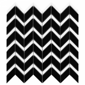 Dunin Pure Black Chevron Mix Fliesen 31x30,5 cm