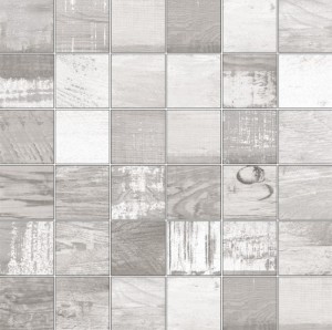 Aparici Chalkwood White Nat. Mosaico Fliesen 29,75x29,75: Hellgrau-weiße Holzoptik