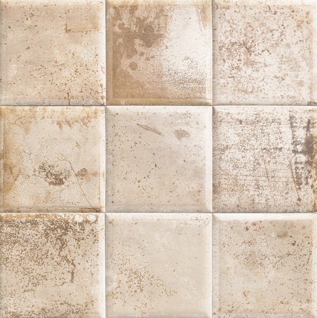 Płytki metalizowane rdzawe beżowe Mainzu Tin Tile Cream 20x20 56625