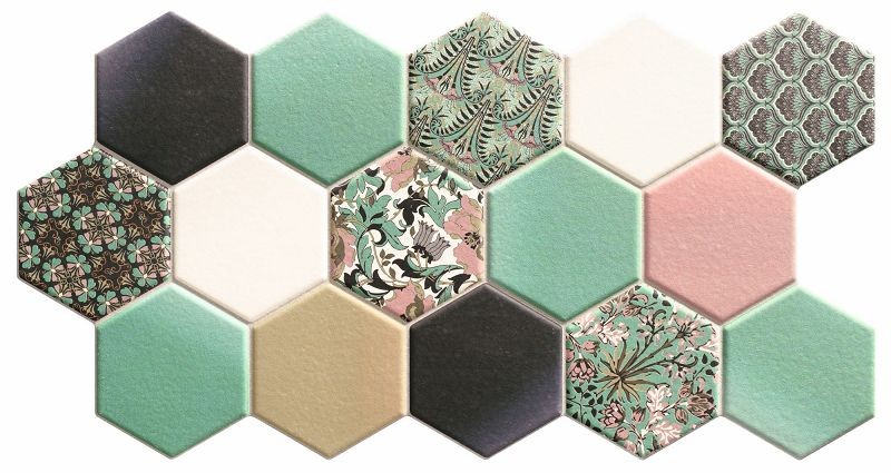 Realonda Hex Noveau Green 26,5x51 płytka gresowa patchwork 164314