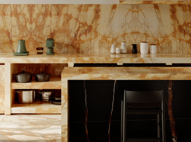 Spiek kwarcowy, blat kuchenny marmur biały ze złotą żyłą Marazzi Grande Marble Look Calacatta Vena Vecchia lux M7GF 160x320 6mm 166471