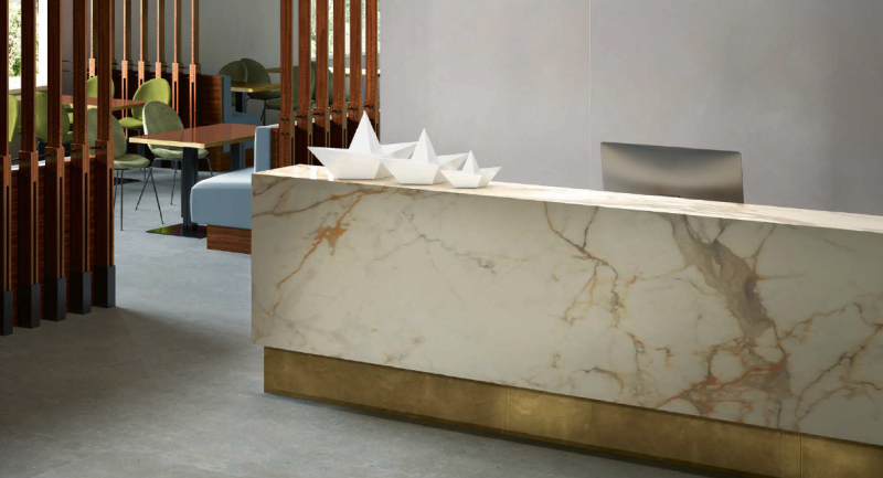 Spiek kwarcowy, blat kuchenny marmur biały ze złotą żyłą Marazzi Grande Marble Look Calacatta Vena Vecchia lux M7GF 160x320 6mm 96339