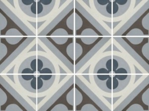 Fioranese Retro Patchwork Fliesen Braun Blau Zement 20x20