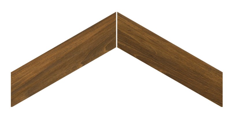 Gres francuska jodełka brąz drewno Emil Ceramika Sleek Mohogany Chevron Nat. 11x54 57716