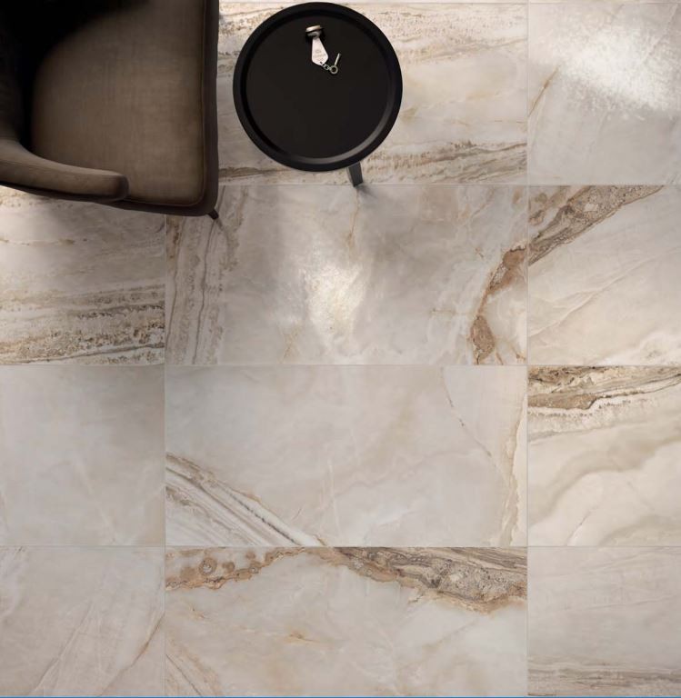 Płytki beżowe trawertyn onyx marmur połysk Flaviker Supreme Onyx Prestige Lap Lux SP6134L 60x120 75756