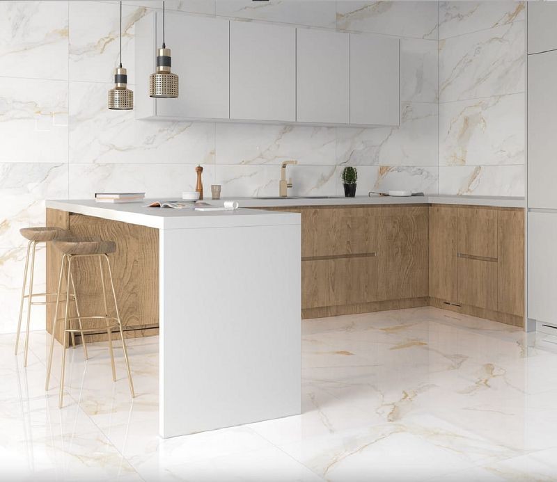 Ecoceramic Marshall Gold Satinado 60x120 płytki marmurowe gresowe 125295