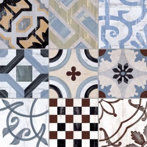 Fioranese Cementine Colors Mix 20x20: Schwarze, blaue, beige & graue Patchworkfliesen