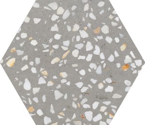 ITT Hexa Cezanne Grau Matt 23x27 hexagonale Fliese lastriko-Optik