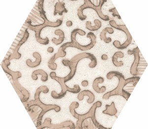Sechseckige braune Patchwork-Fliesen Clays Decoro Earth, Sand, Shell 21x18,2