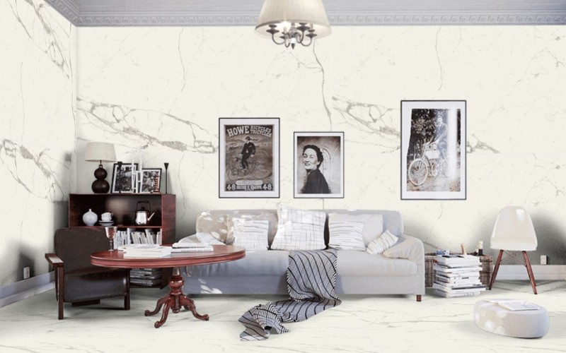 Spiek konglomerat marmur biały z szarą żyłą Marazzi Grande Marble Look Statuario Lux M0G6 120x240 36898