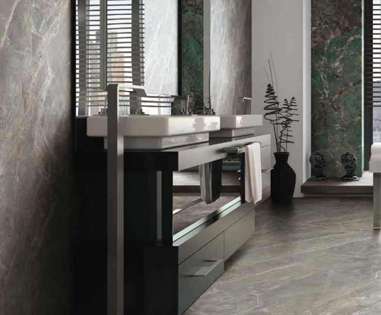 Płytki podłogowe Duże marmur szare z białą żyłą połysk Florim Rex Etoile de Rex Étoile Gris Gloss 160x320 95995