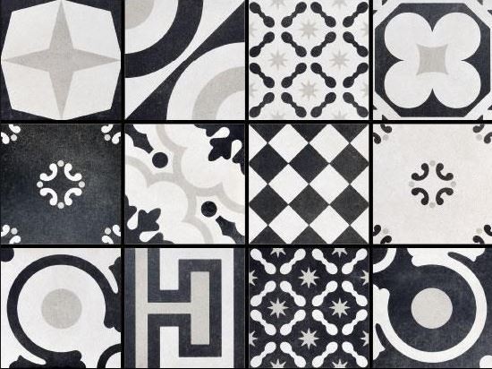 Płytki patchworkowe czarno biały Fioranese Cementine Black&amp;White Mix 20x20 13284