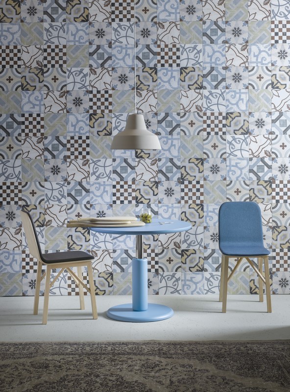 Płytki patchworkowe czarne niebieske beż szary Fioranese Cementine Colors Mix 20x20 hb 13275