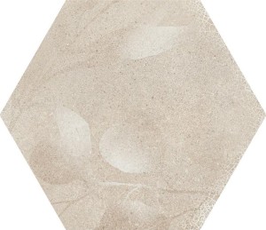 ITT Blossom Beige Matt 23x27 hexagonale Fliese mit Blumenmuster
