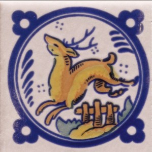 Mainzu Zócalo Alhambra Olhambrillas 7x7: Weiß-Blaue Dekorfliesen