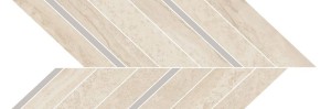 Marazzi Mystone Travertino Navona Mosaik Freccia: 19,8x52,1 cm - Travertin-Optik Feinsteinzeug