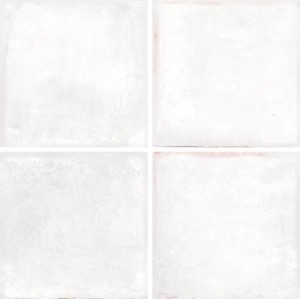 Retro-Majolika Bodenfliesen Weiß Hochglanz Wow Chateau White Gloss 18,5x18,5