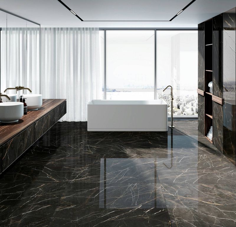 Saloni Laurent Negro Lux 60x120 LAC310 płytki gresowe imitujące czarny marmur 151188