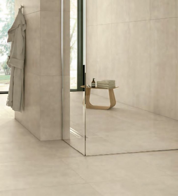 Płytki beżowe imituące beton Casalgrande Padana Beton Ivory 75,5x75,5 38032