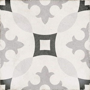 Art Nouveau Fliesen Karlsplatz Grau 20x20, Patchwork-Gres, Equipe