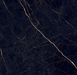 Flaviker Supreme Evo Noir Laurent Lux 120x120: Schwarzer Marmor-Look, goldene Adern
