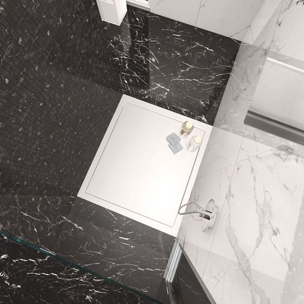 Gres czarny marmur z białymi żyłami Casalgrande Padana Marmoker Nero Creta połysk 60x60 38437