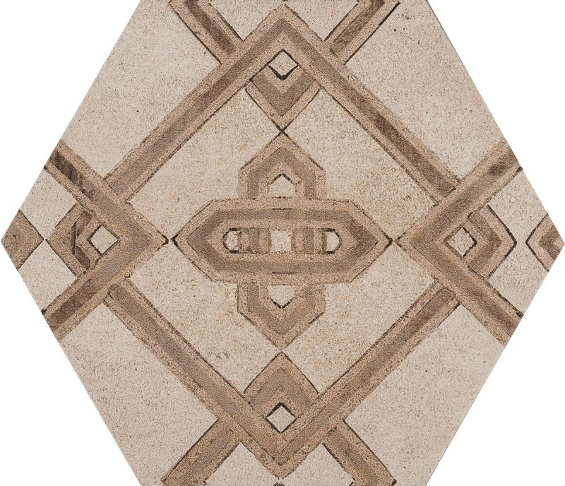 Sześciokątne plytki wzorzystę brązowe patchwork Clays Decoro Earth,Sand,Shell 21x18,2 70147
