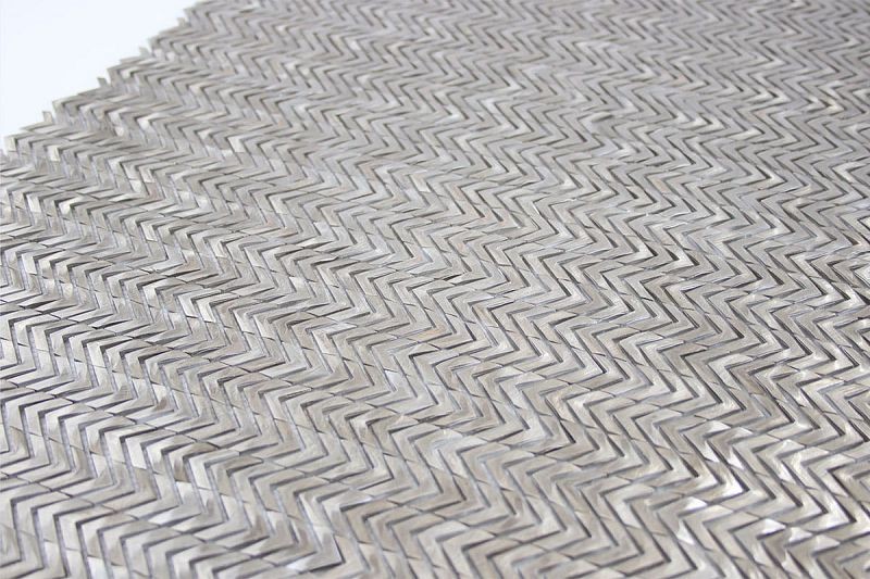 Mozaika Metalowa Szczotkowana Gravity Chevron 3D Srebrna 30x29,8 103661