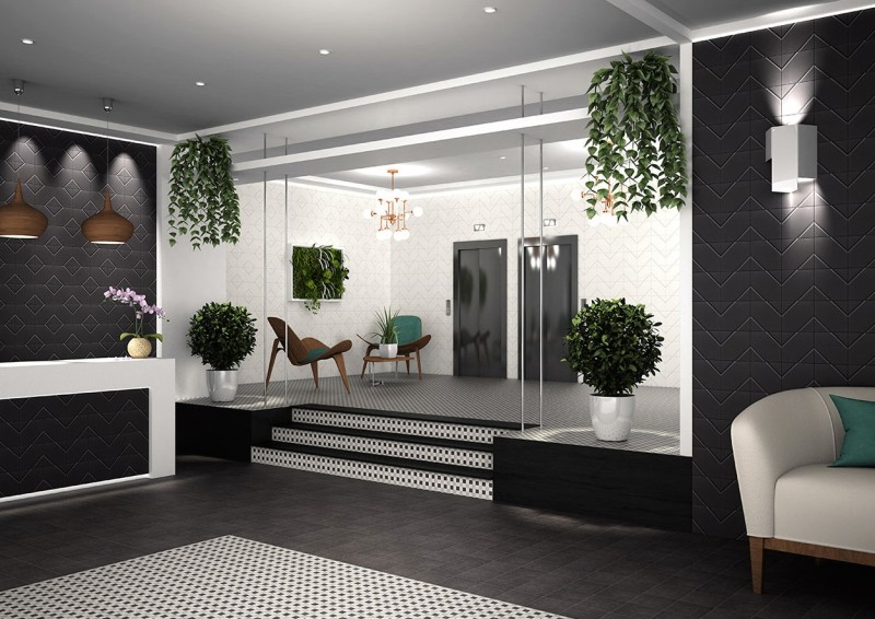 Płytki strukturalne 3D czarne Mainzu Zen Uroko Black 15X15 48241