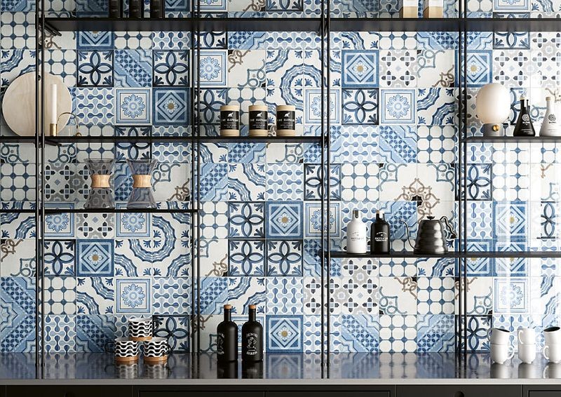 Fioranese Cementine Shiny Mix Blue Lucido 20x20 CSH20B płytki patchworkowe gresowe 164138