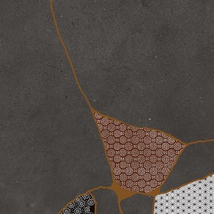 Fioranese Kintsugi Japan Hibi Darkness 60x60 Fliesen: Steinoptik KTJ600R