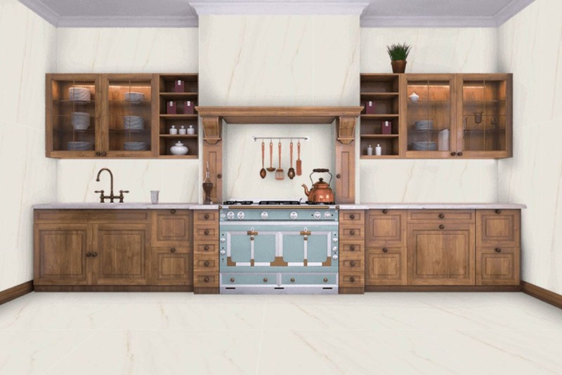 Spieki kwarcowe marmur ekri cienkie żyły Marazzi Marble Look Lasa Lux 120x120 36862