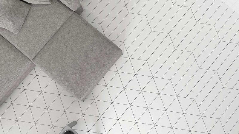 WOW Chevron Floor B Ice White Matt 9,8x52,2 płytka podłogowa 165938