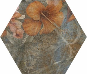 ITT Hibiscus Blau Matt 23x27 Hexagonfliesen