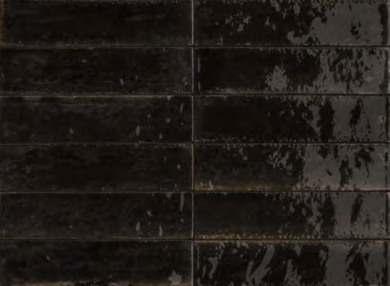 Płytki ciegiełki postarzane do łazienki grafit Marazzi Crogliolo Lume Black M6RP 6x24 84193