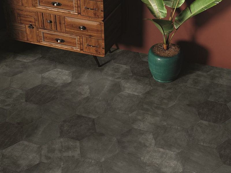 ZYX Amazonia Black 32x36,8 płytki metalizowane heksagonalne 158619