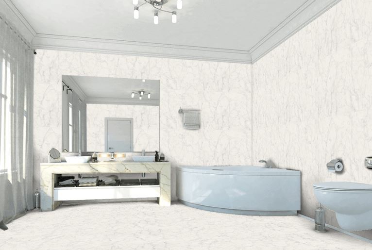 Gres imitujący marmur biało- szary Fioranese Marmorea Marmorea Bianco Statuario Mat 75x150 70423