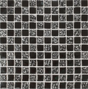 Dell Arte Glasmosaik Brillant Silver Point, 23x23/30x30 mm, Graphit-Mix
