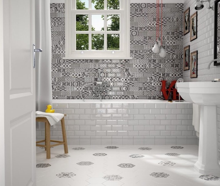 Gresy heksagonalne wzorzystę bez EQUIPE HEXATILE CEMENT GARDEN GREY 17.5X20 20156