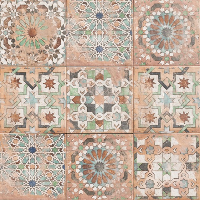 Płytki łazienkowe wrzoryste rdzawe Mainzu Forli Decor Sforza 20x20 55160