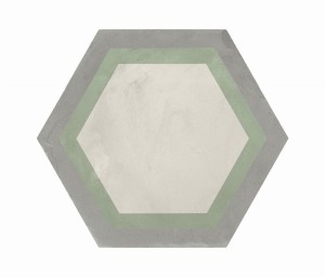 Marca Corona Terra Kunstrahmen Sand/Menta Sechseck 25x21,6 I420 hexagonale Fliesen