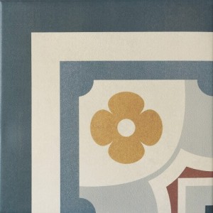 Beige blaue Fliesen dekorativer Eckbereich Equipe Caprice Saint Tropez 20x20