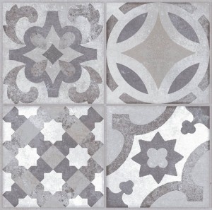 Keros Hydraulisch Grau 41x41 Patchwork-Fliese