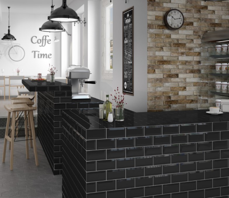 Płytki - cegiełki matowe Equipe Metro Black 7.5X15 19755