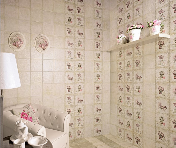 Płytki decoracyjne beżowe z kwiatami Mainzu bolonia Dekor Solferino 20x20 51329