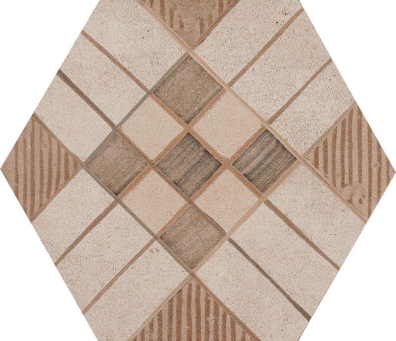 Sześciokątne plytki wzorzystę brązowe patchwork Clays Decoro Earth,Sand,Shell 21x18,2 70149
