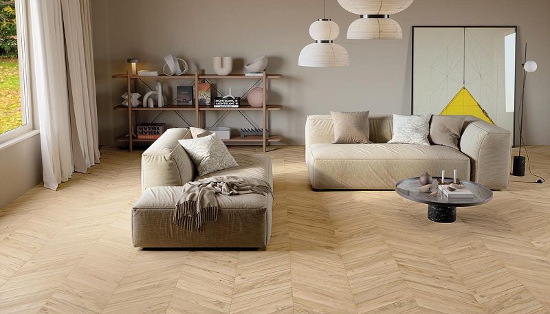 Emil Ceramica/Provenza Revival Chevron Almond Silktech 11x54 ELGJ płytki gresowe imitujące drewno 126545