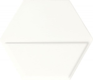 Dune Exa Medium Weiß 23x27 187441: Hexagonale 3D Wandfliesen Weiß