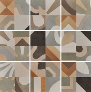 Fioranese Cementine Boho Mini 20x20 cm - Patchwork Fliesen Braun Beige
